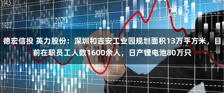 德宏信投 英力股份:深圳和吉安工业园规划面积13万平方米,目前在职员工人数1600余人,日产锂电池80万只